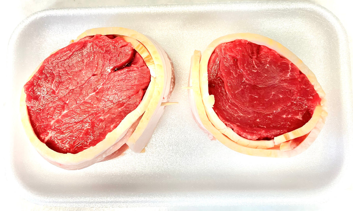 Beef Bacon Wrapped Filets (Filet Mignon)